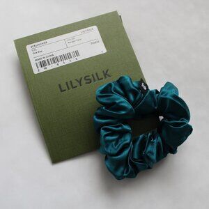 LILYSILK Dark Teal 100% Pure Mulberry Silk Scrunchie Hair Accessory